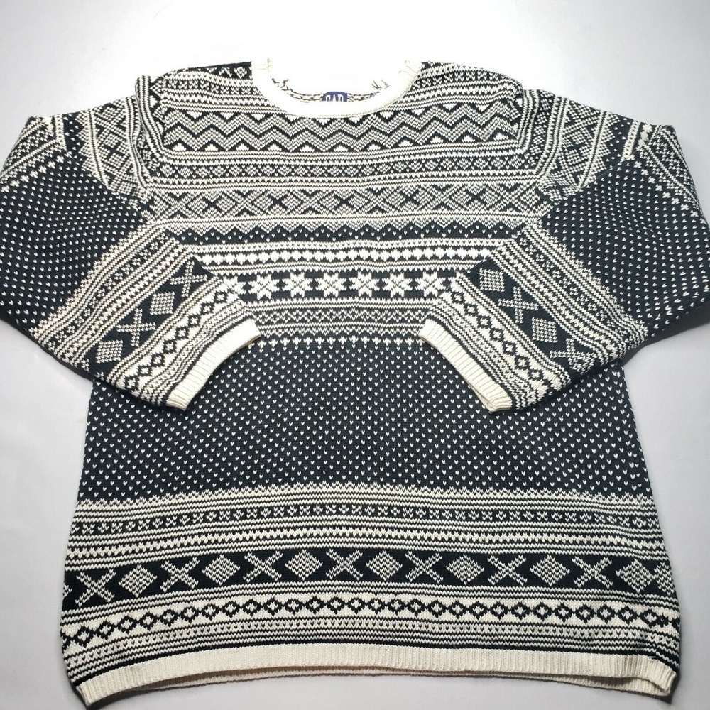 Vintage Winter GAP Ski Knit Sweater Fair Isle Size L